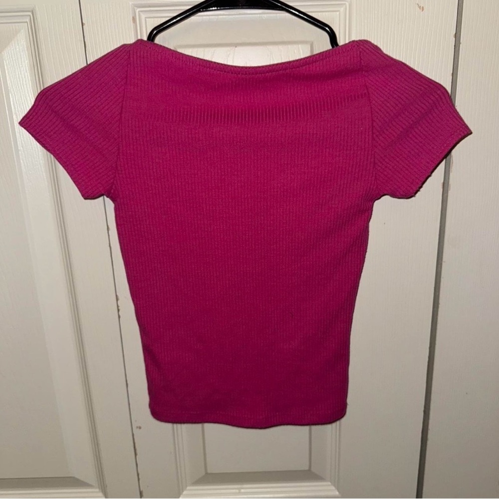 Urban Outfitters Fuchsia Ribbed Knit Top